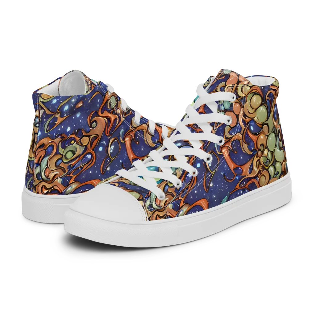 Celestial Melt on Women's High Top Canvas Shoes — Left