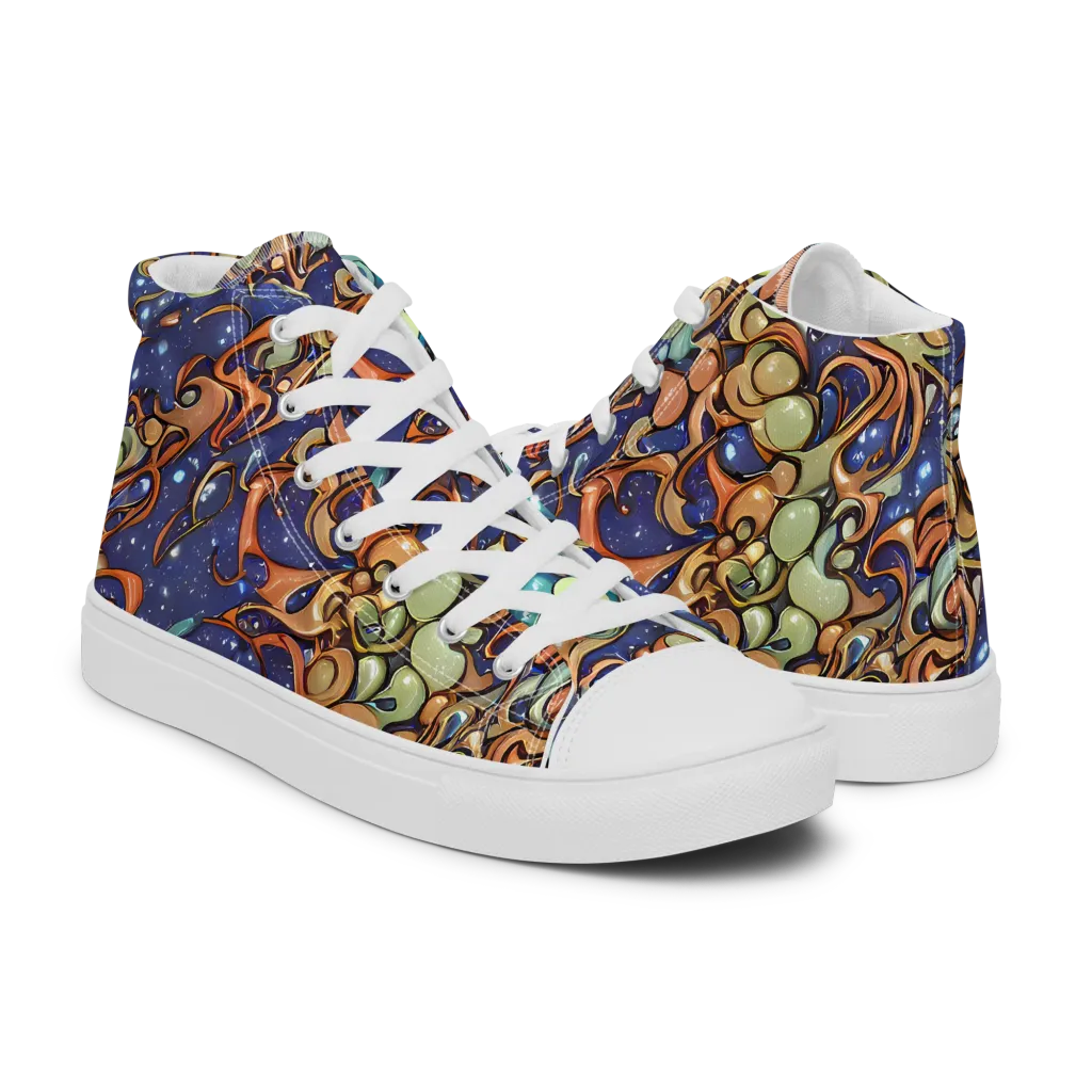 Celestial Melt on Women's High Top Canvas Shoes — Right
