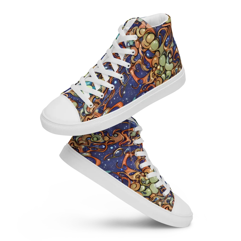 Celestial Melt on Women's High Top Canvas Shoes — Front