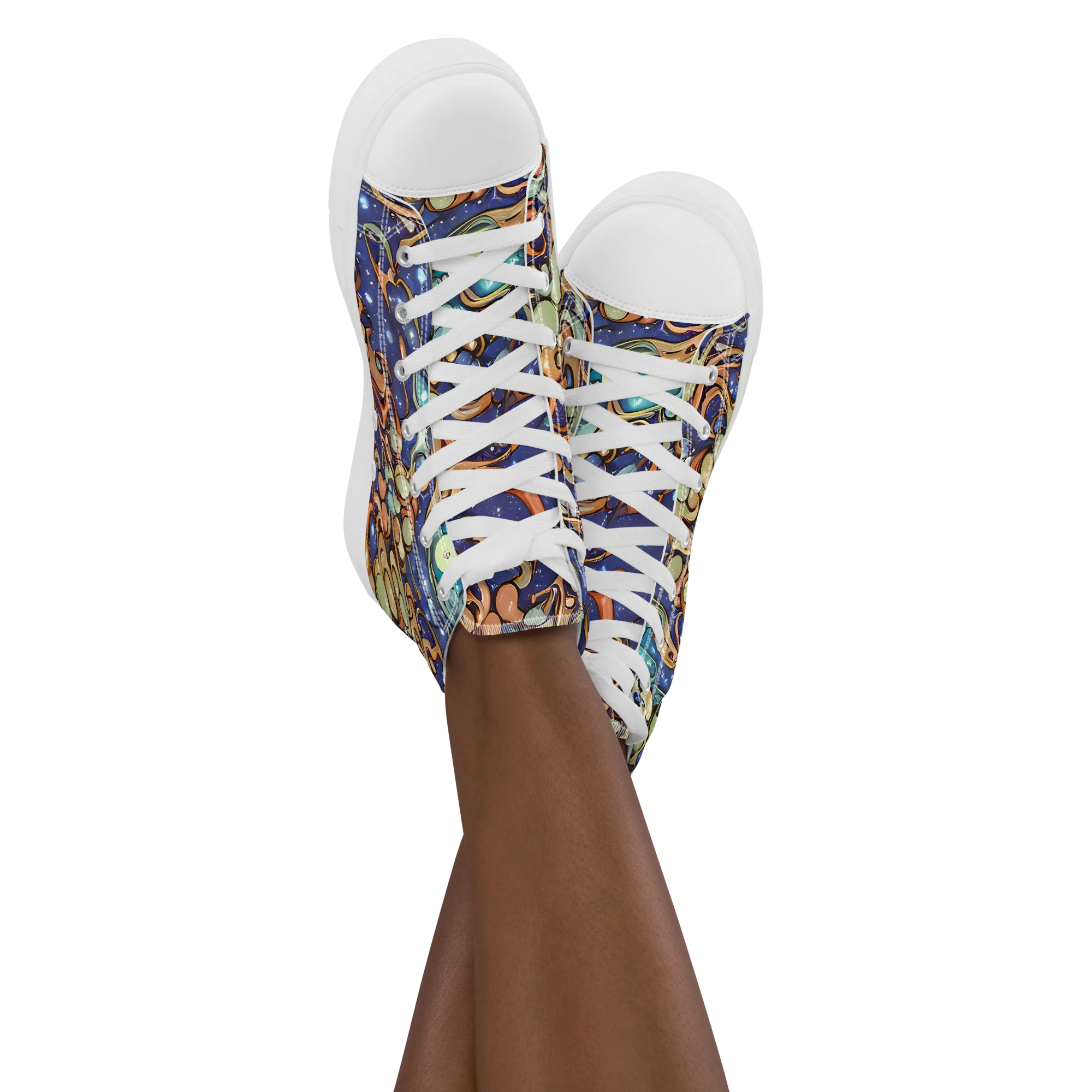 Celestial Melt on Women's High Top Canvas Shoes — Front