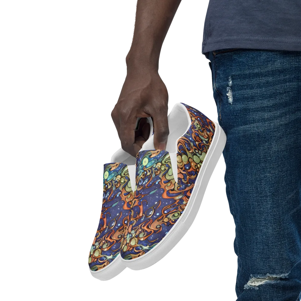 Celestial Melt on Men's Slip-On Canvas Shoes — Left Front