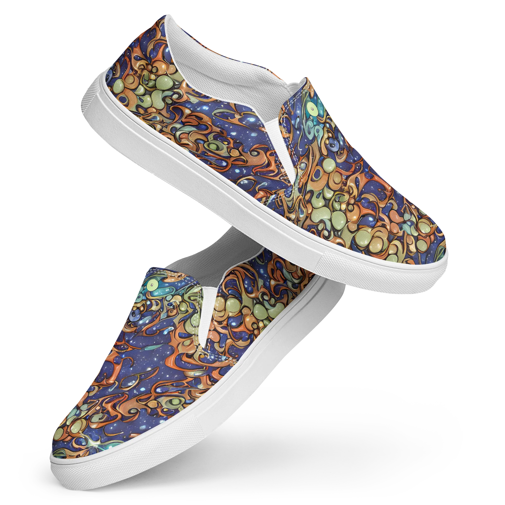 Celestial Melt on Women's Slip-On Canvas Shoes — Front