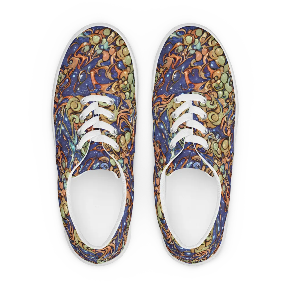 Celestial Melt on Men's Lace-Up Canvas Shoes — Front