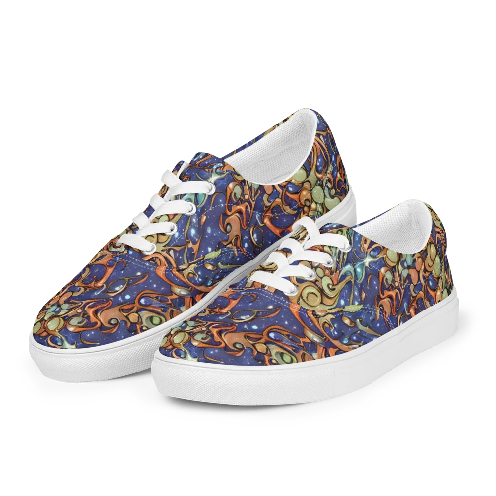 Celestial Melt on Men's Lace-Up Canvas Shoes — Left Front
