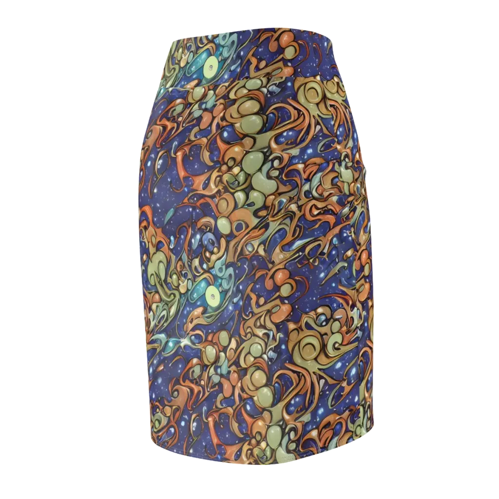 Celestial Melt on Pencil Skirt — Back Side