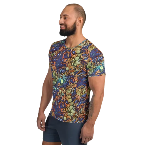 Celestial Melt on a Men's Athletic T-Shirt