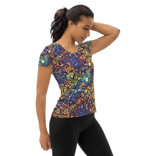Celestial Melt on a Women's Athletic T-Shirt
