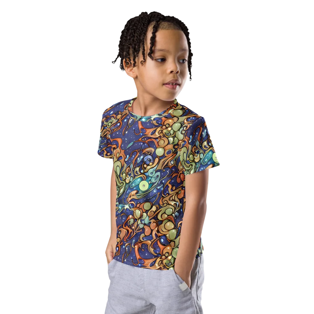 Celestial Melt on Kids Crew Neck T-Shirt — Left Front