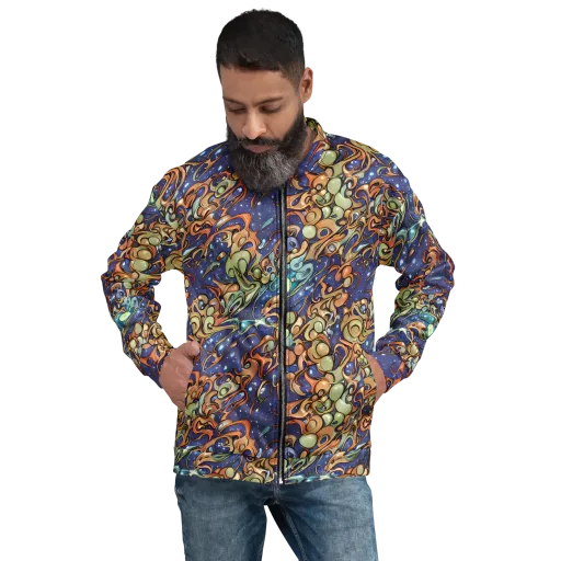 Celestial Melt on a Bomber Jacket