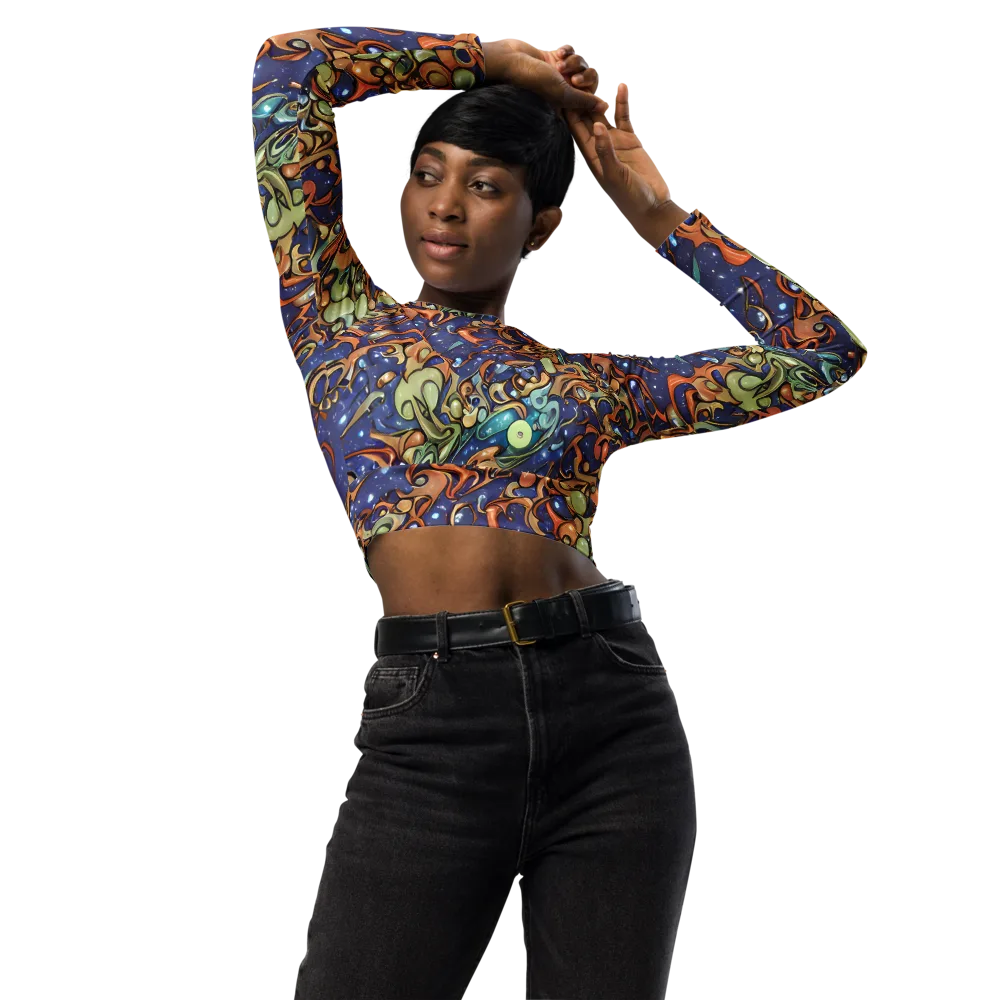 Celestial Melt on Long Sleeve Crop Top — Front