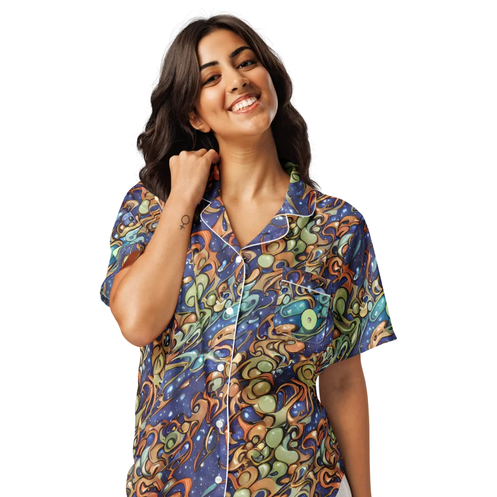 Celestial Melt on Women's Short Sleeve Pajama Top — Front