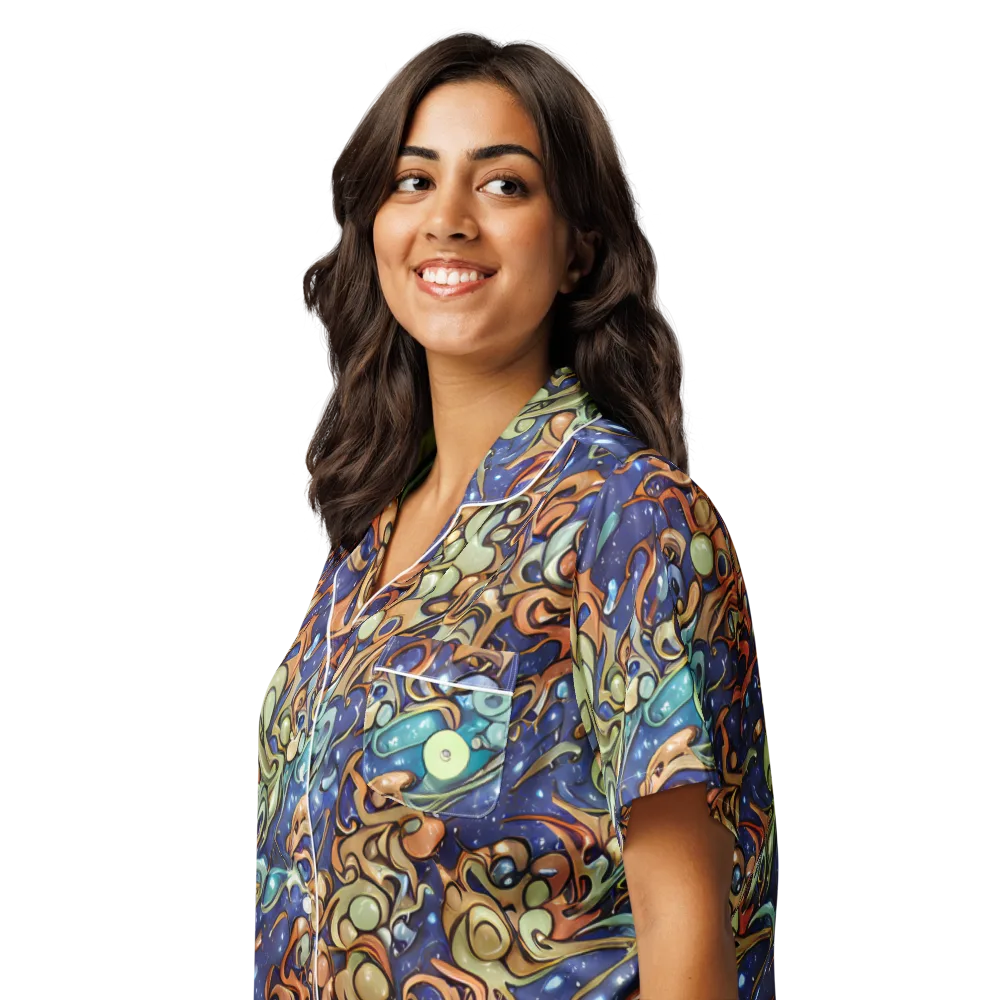 Celestial Melt on Women's Short Sleeve Pajama Top — Left Front