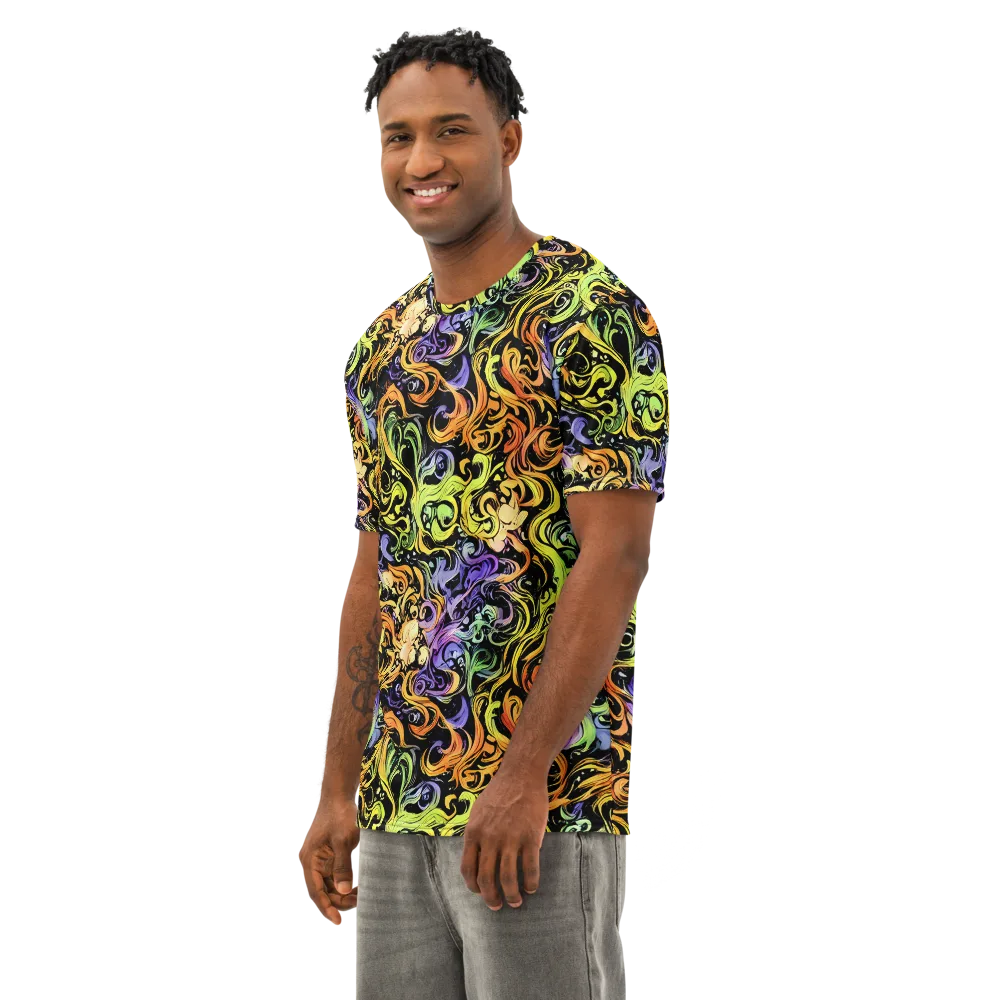 Prism Tempest on Men's Cotton Crew Neck T-Shirt — Left Front