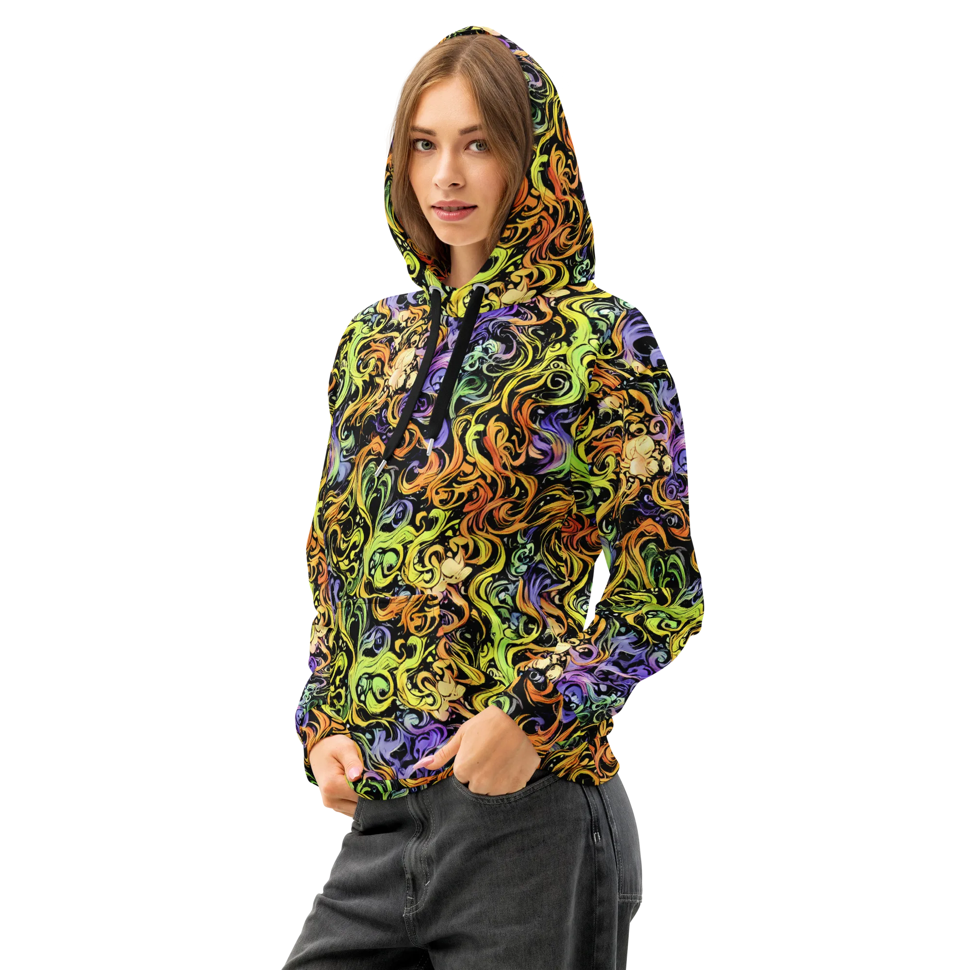Prism Tempest on Cotton Hoodie — Left Front