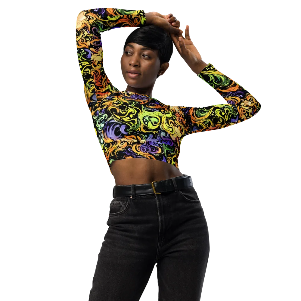 Prism Tempest on Long Sleeve Crop Top — Front