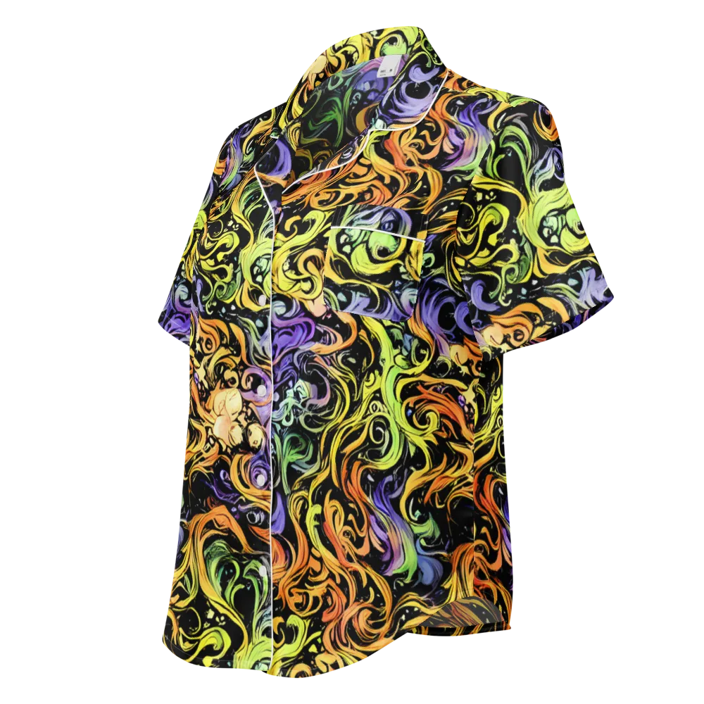 Prism Tempest on Women's Short Sleeve Pajama Top — Left Front
