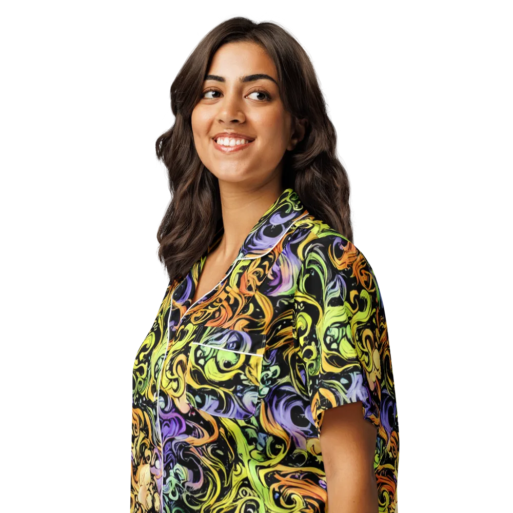 Prism Tempest on Women's Short Sleeve Pajama Top — Left Front