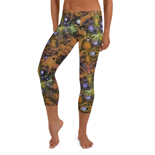 Molten Herbarium on a Capri Leggings