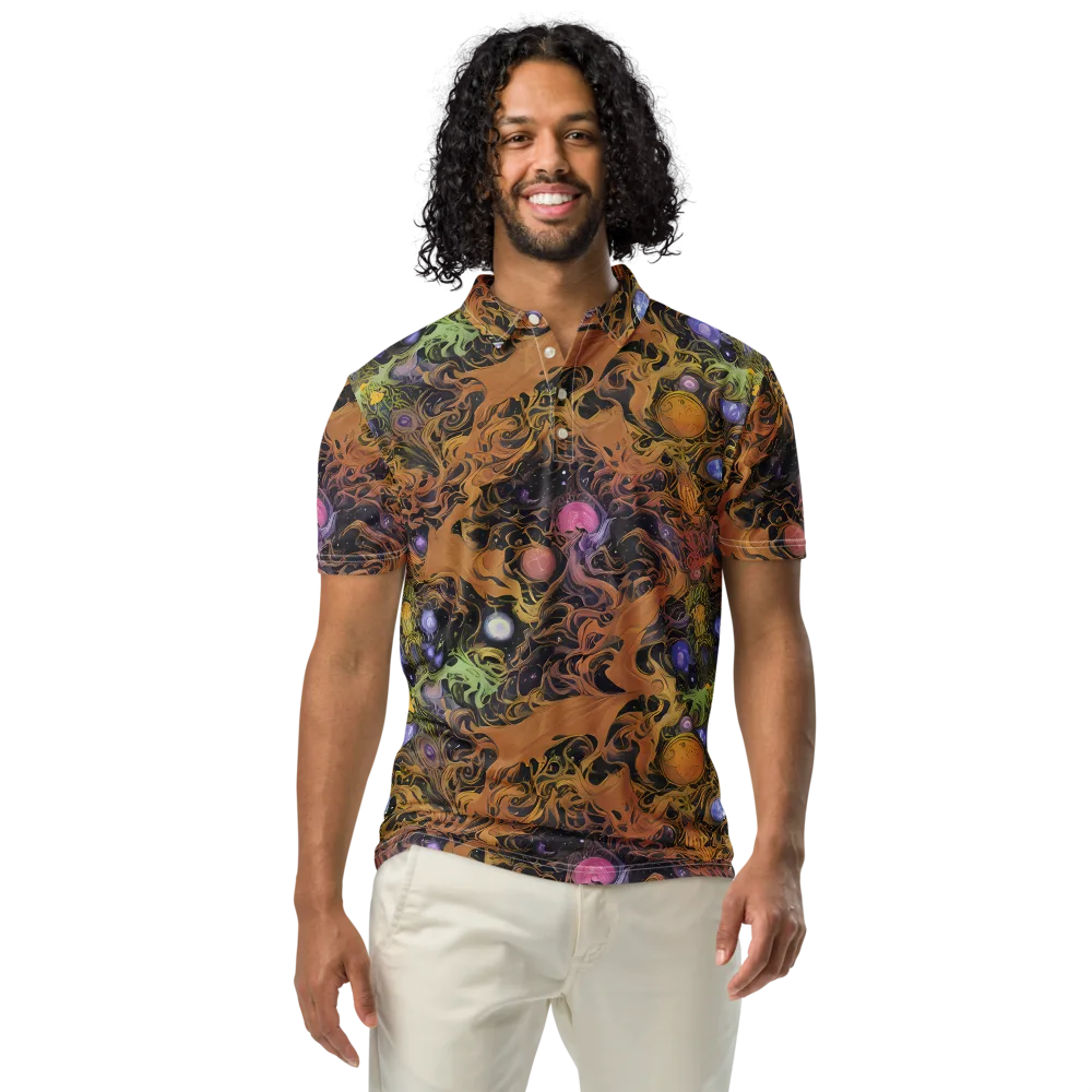 Molten Herbarium on Men's Slim Fit Polo Shirt — Front