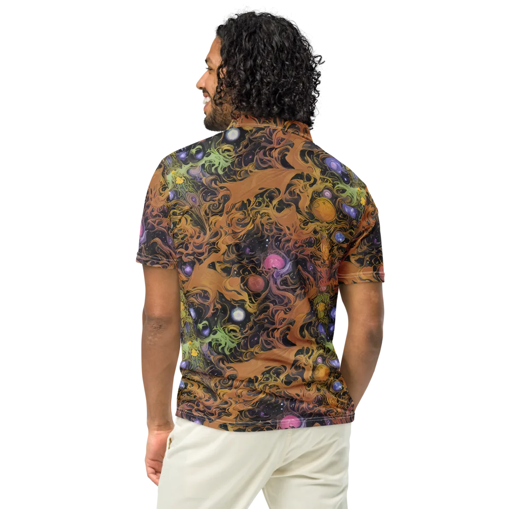 Molten Herbarium on Men's Slim Fit Polo Shirt — Back
