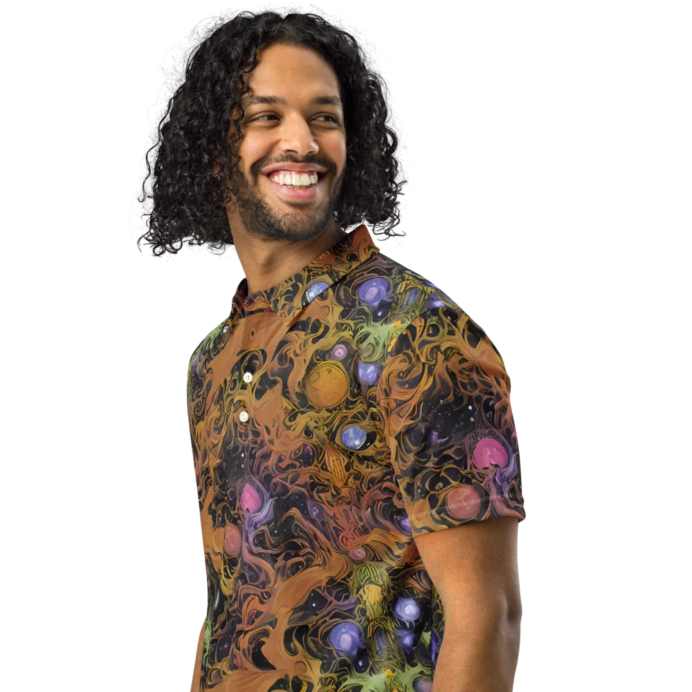 Molten Herbarium on Men's Slim Fit Polo Shirt — Left Front