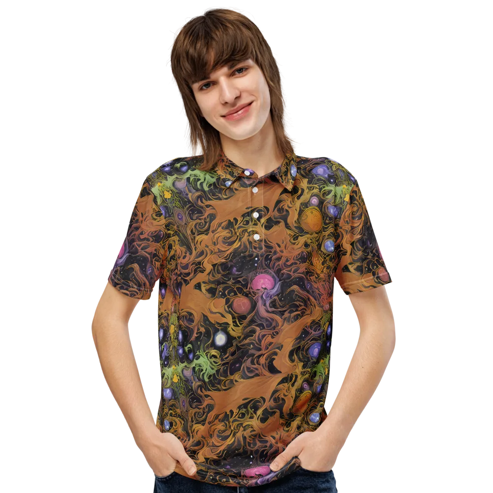 Molten Herbarium on Men's Slim Fit Polo Shirt — Front