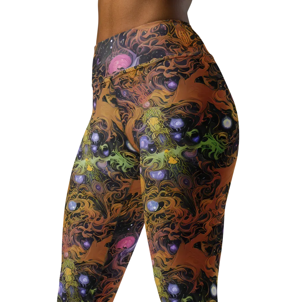 Molten Herbarium on Yoga Leggings — Left Front