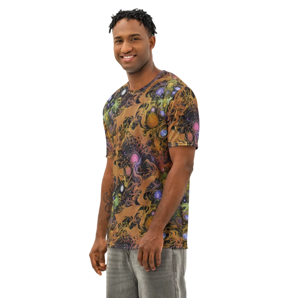 Molten Herbarium on Men's Cotton Crew Neck T-Shirt — Left Front