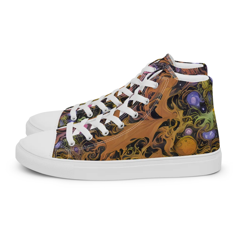 Molten Herbarium on Men's High Top Canvas Shoes — Left