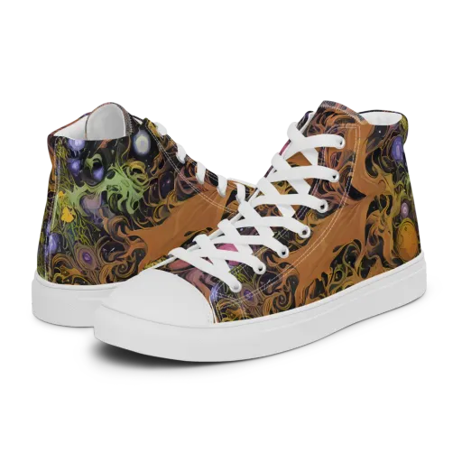Molten Herbarium on a Men's High Top Canvas Shoes