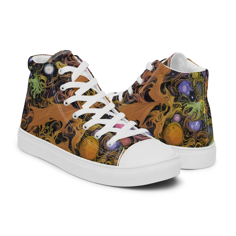 Molten Herbarium on Men's High Top Canvas Shoes — Right