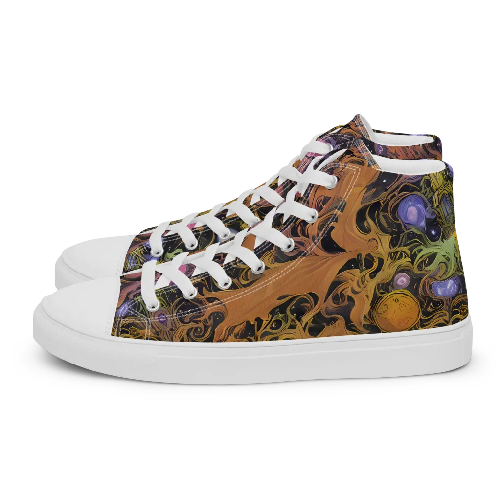 Molten Herbarium on Women's High Top Canvas Shoes — Left