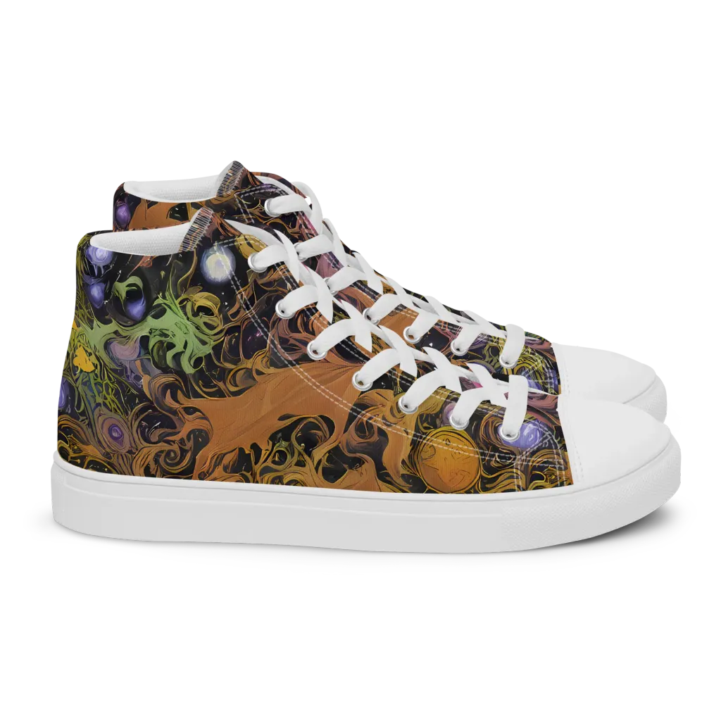 Molten Herbarium on Women's High Top Canvas Shoes — Right