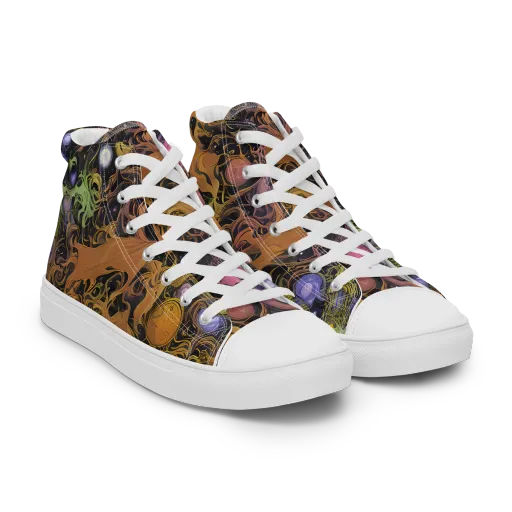 Molten Herbarium on a Women's High Top Canvas Shoes