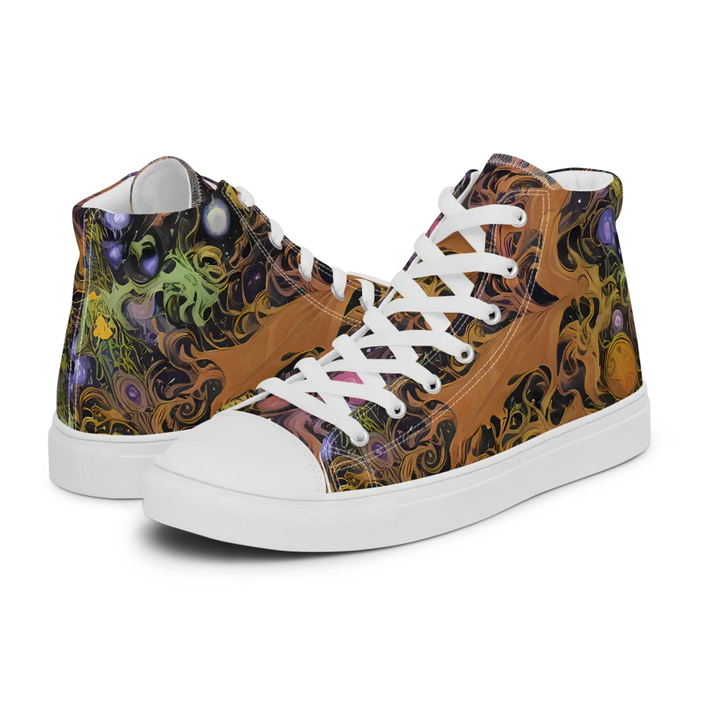 Molten Herbarium on Women's High Top Canvas Shoes — Left