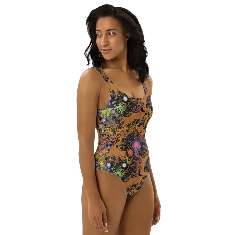 Molten Herbarium on One-Piece Swimsuit — Right