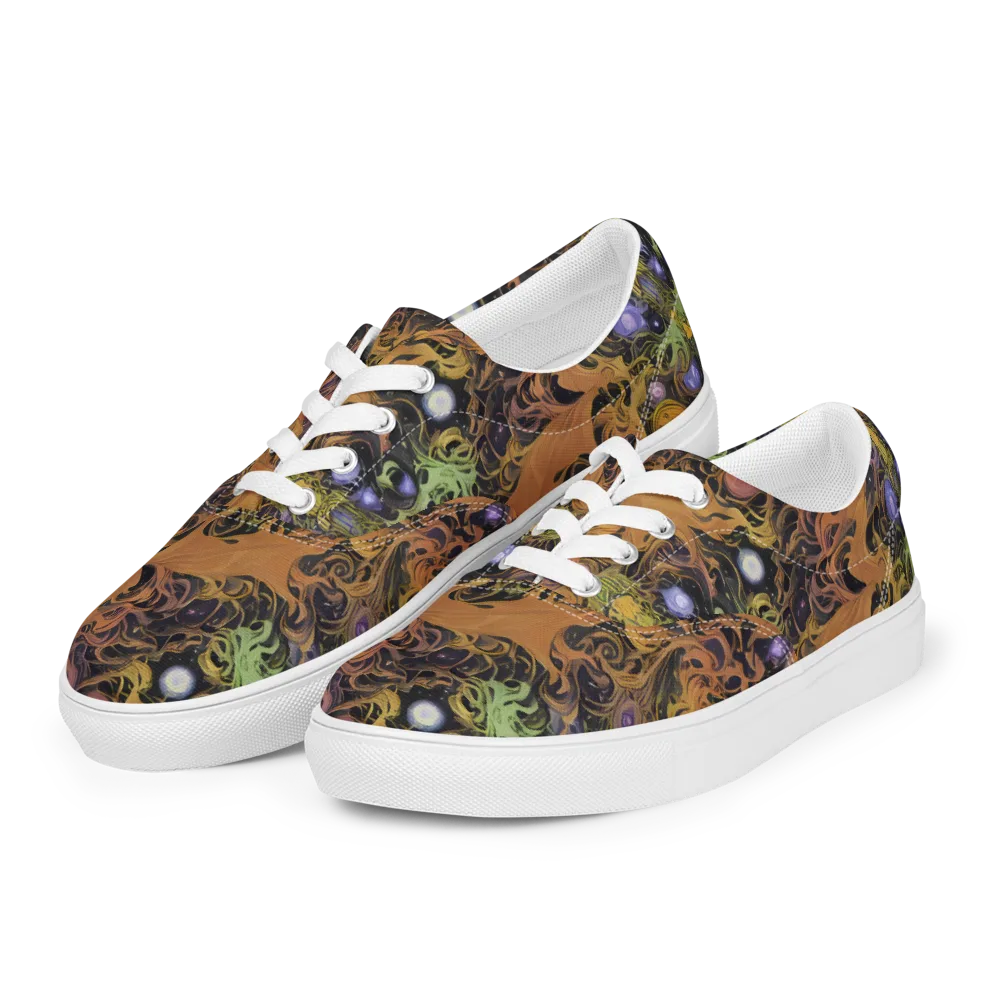 Molten Herbarium on Men's Lace-Up Canvas Shoes — Left Front