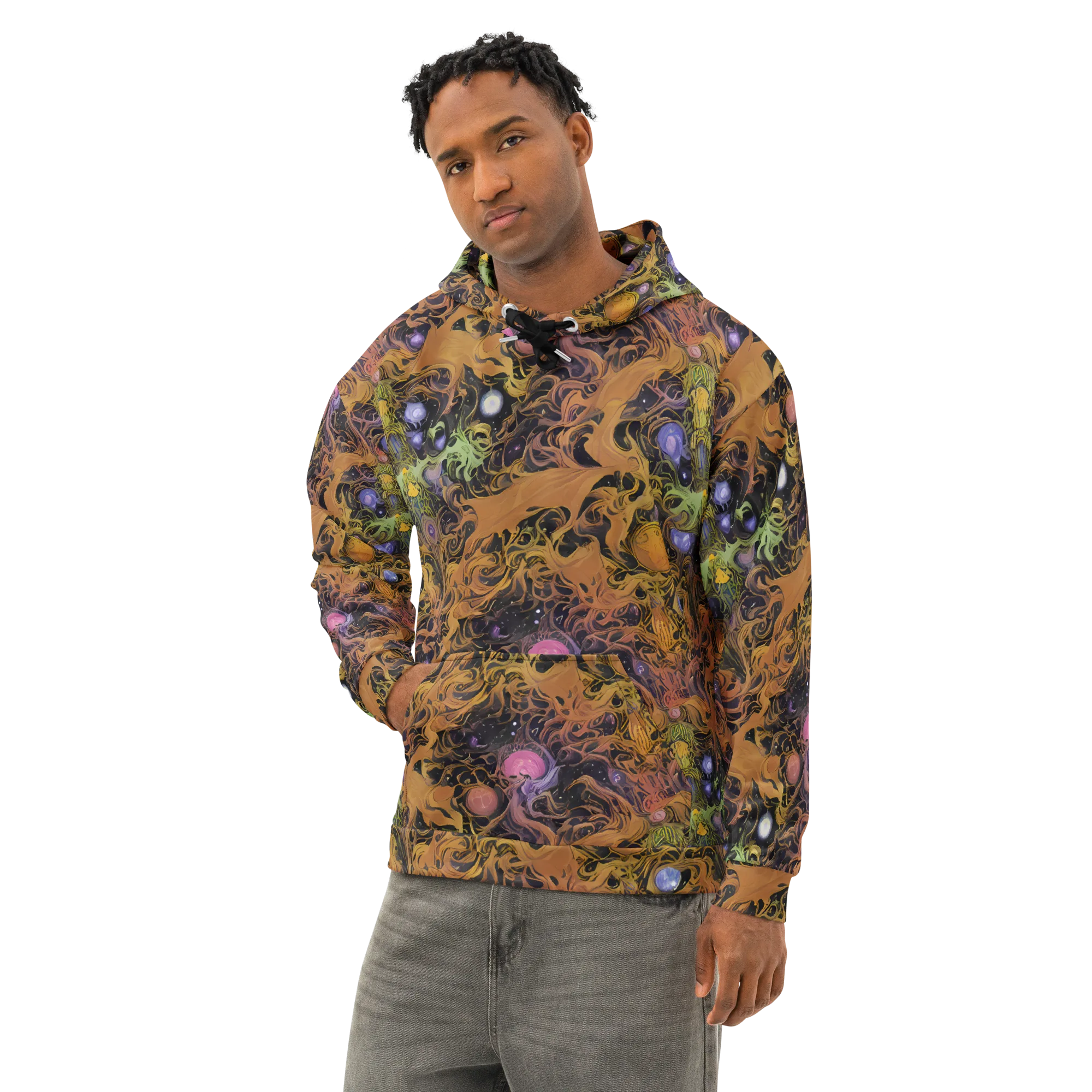 Molten Herbarium on Cotton Hoodie — Left Front