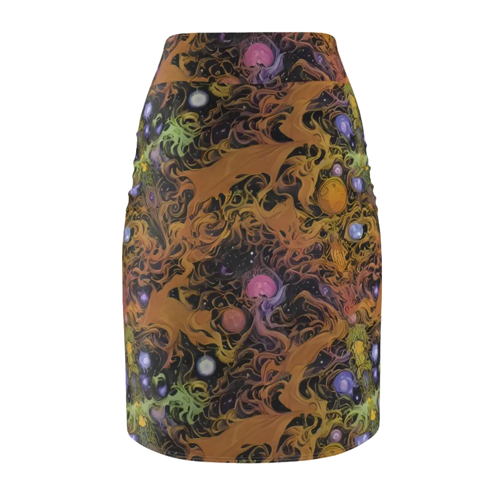 Molten Herbarium on Pencil Skirt — Back