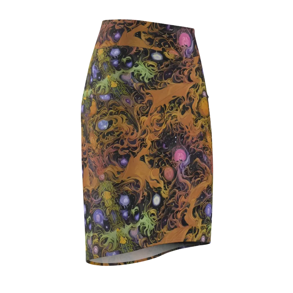 Molten Herbarium on Pencil Skirt — Front Side