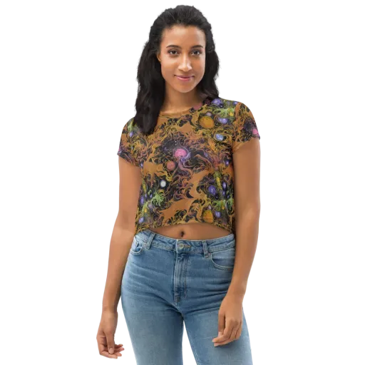 Molten Herbarium on a Crop Tee