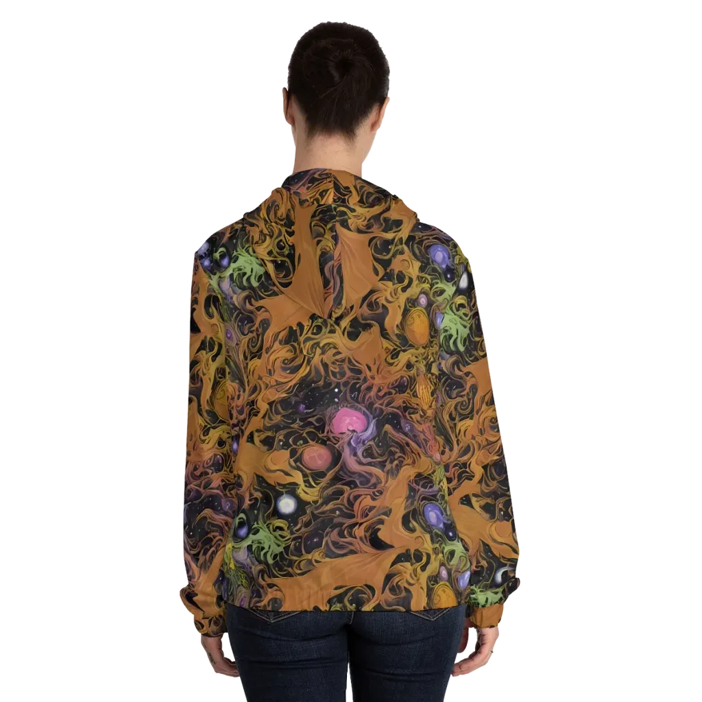 Molten Herbarium on Women's Full-Zip Hoodie — Back On Person