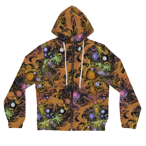 Molten Herbarium on a Women's Full-Zip Hoodie