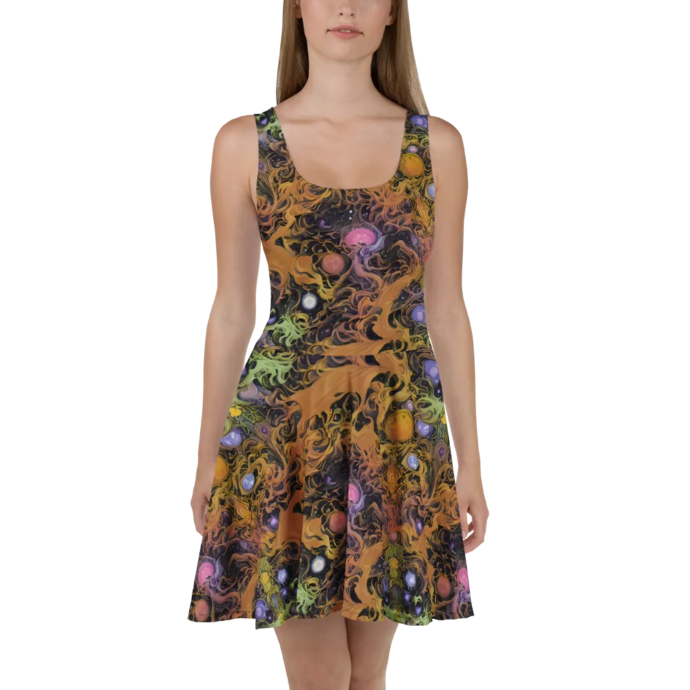 Molten Herbarium on Skater Dress — Front