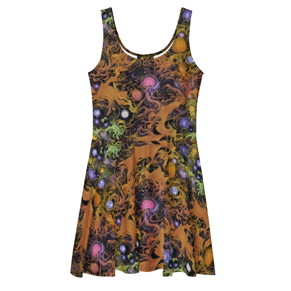 Molten Herbarium on Skater Dress — Front