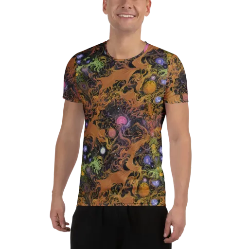 Molten Herbarium on a Men's Athletic T-Shirt
