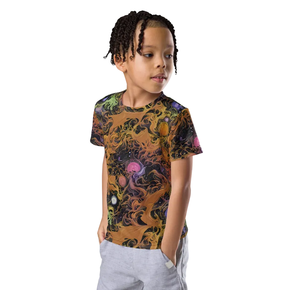 Molten Herbarium on Kids Crew Neck T-Shirt — Left Front