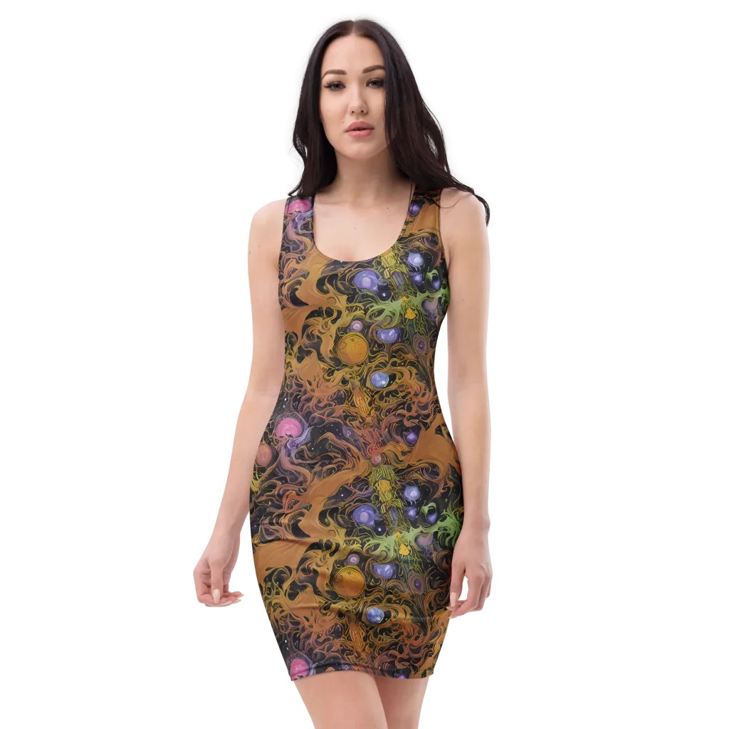 Molten Herbarium on Bodycon Dress — Front