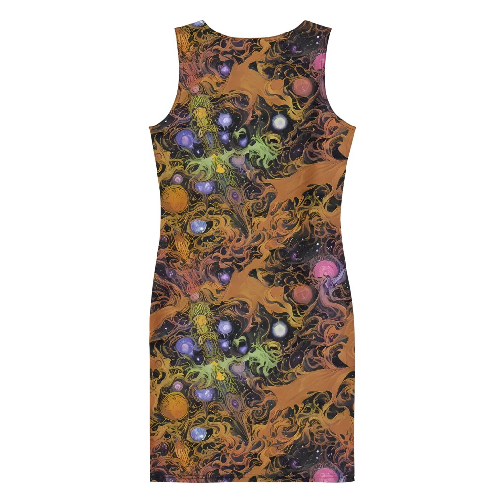Molten Herbarium on Bodycon Dress — Back