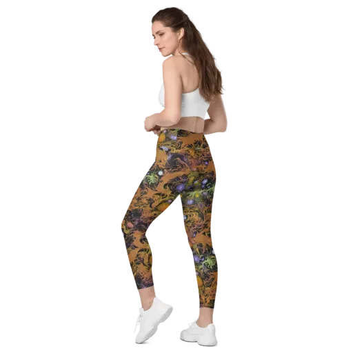 Molten Herbarium on a Leggings with Pockets